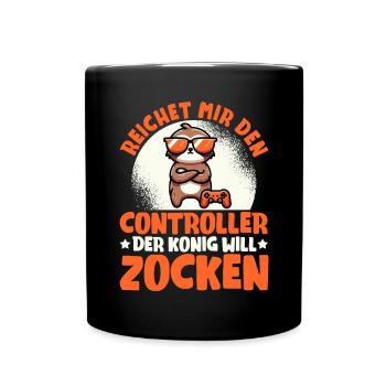 Hands me the controller, the queen wants to play - Full Colour Mug - black - Front