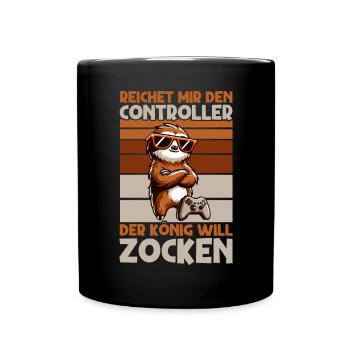 Hands me the controller, the queen wants to play - Full Colour Mug - black - Front