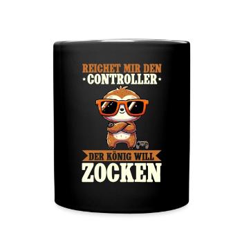 Hands me the controller, the queen wants to play - Full Colour Mug - black - Front