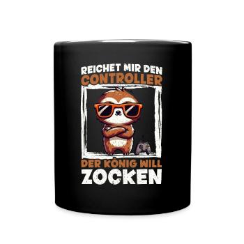 Hands me the controller, the queen wants to play - Full Colour Mug - black - Front