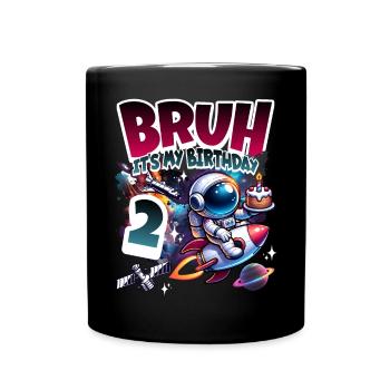 Astronaute 2e anniversaire Espace - Mug uni - noir - Devant