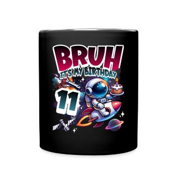 Astronaut 11th Birthday Space - Full Colour Mug - black - Front