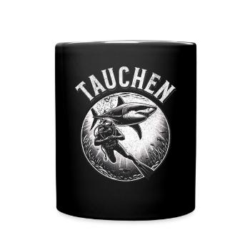 Tauchen Taucher - Tasse einfarbig - Schwarz - Vorne