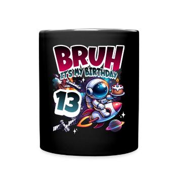 Astronaut 13th Birthday Space - Full Colour Mug - black - Front