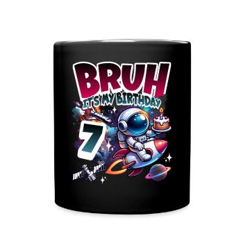 Astronaute 7e anniversaire Espace - Mug uni - noir - Devant