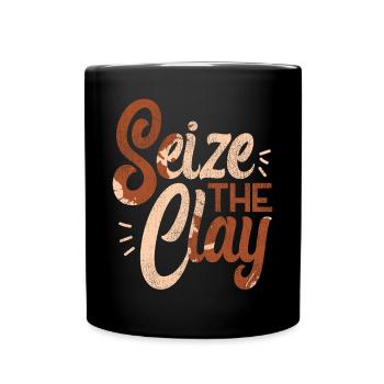 Pottery Ceramics Artist Pun Seize - Full Colour Mug - black - Front