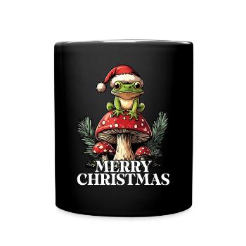 Joyeux Noël, grenouille sur - Mug uni - noir - Devant