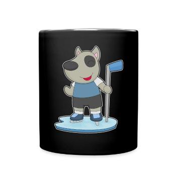 Chien Hockey Hockey Stick - Mug uni - noir - Devant