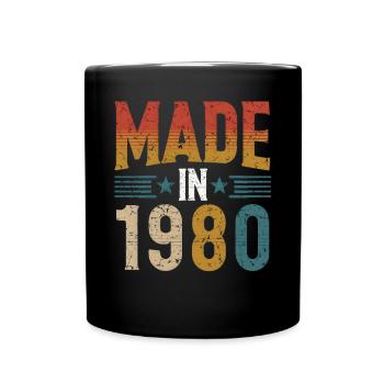 Fabriqué en 1980 Anniversaire 45 ans 45 Jahre Geburtstag - Mug uni - noir - Devant