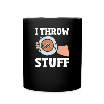 Diskus Diskuswurf Leichtathlet Sportler Geschenk - Tasse einfarbig - Schwarz - Vorne