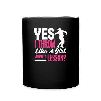 Diskus Diskuswurf Leichtathlet Sportler Geschenk - Tasse einfarbig - Schwarz - Vorne