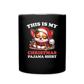 Chihuahua Pyjama de Noël Chiens - Mug uni - noir - Devant
