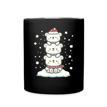 Ours polaire arbre de Noël Drôle d’animal Noël - Mug uni - noir - Devant