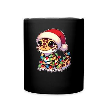 Fées de Noël Gecko léopard - Mug uni - noir - Devant