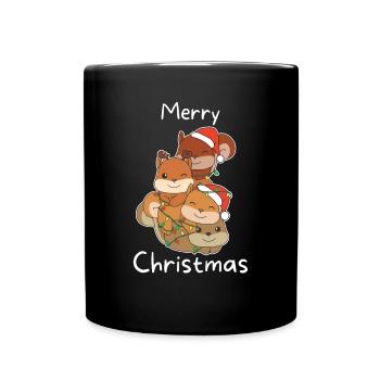 Squirrel Christmas Tree Christmas Animals - Full Colour Mug - black - Front