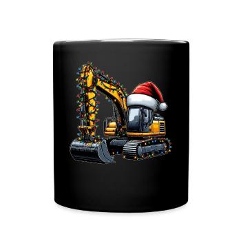 Opérateur d’excavation en construction du chapeau de Noël HEO - Mug uni - noir - Devant