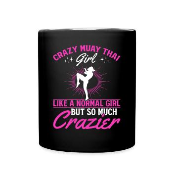Folle Muay Thai fille Boxe thaïlandaise Muay Thai Girl - Mug uni - noir - Devant