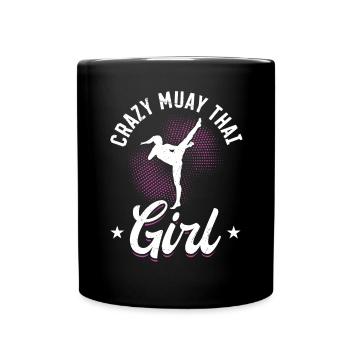 Folle fille de Muay Thai - Mug uni - noir - Devant