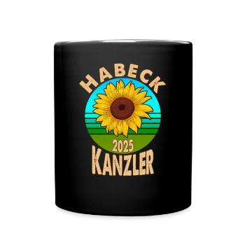 Habeck 2025 Kanzler Bundeskanzler Grüne Klimakanzl - Tasse einfarbig - Schwarz - Vorne
