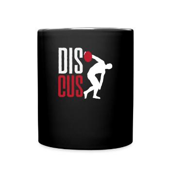 Diskus Diskuswurf Leichtathlet Sportler Geschenk - Tasse einfarbig - Schwarz - Vorne