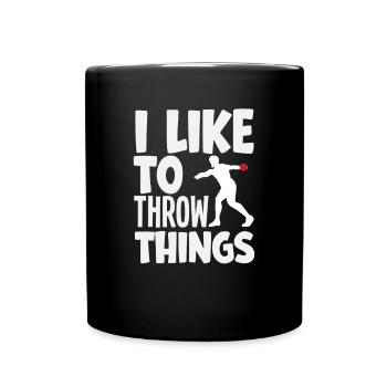 Diskus Diskuswurf Leichtathlet Sportler Geschenk - Tasse einfarbig - Schwarz - Vorne
