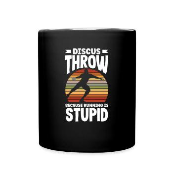 Diskus Diskuswurf Leichtathlet Sportler Geschenk - Tasse einfarbig - Schwarz - Vorne