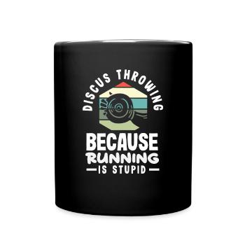 Diskus Diskuswurf Leichtathlet Sportler Geschenk - Tasse einfarbig - Schwarz - Vorne