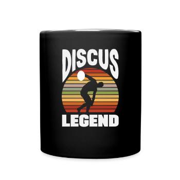Diskus Diskuswurf Leichtathlet Sportler Geschenk - Tasse einfarbig - Schwarz - Vorne