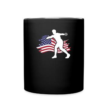 Diskus Diskuswurf Leichtathlet Sportler Geschenk - Tasse einfarbig - Schwarz - Vorne