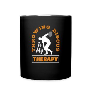 Diskus Diskuswurf Leichtathlet Sportler Geschenk - Tasse einfarbig - Schwarz - Vorne