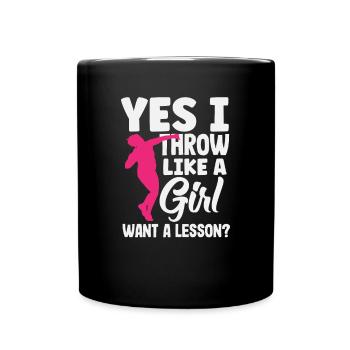 Diskus Diskuswurf Leichtathlet Sportler Geschenk - Tasse einfarbig - Schwarz - Vorne