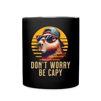Capybara - Tasse einfarbig - Schwarz - Vorne