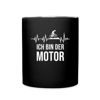 Motor Fahrrad Mountainbike E-Bike Rennrad - Tasse einfarbig - Schwarz - Vorne
