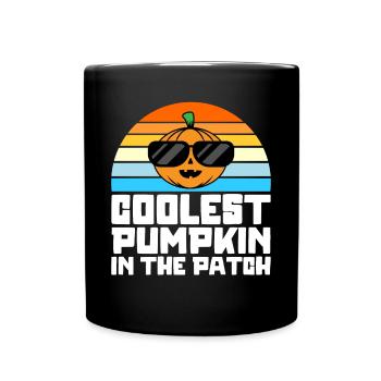 Coolest pumpkin in patch Kids Boys Halloween - Full Colour Mug - black - Front