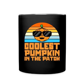 Coolest pumpkin in patch Kids Boys Halloween - Full Colour Mug - black - Front
