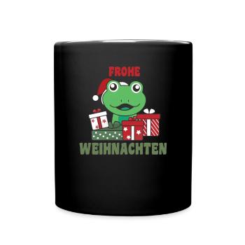 Merry Christmas Frog Christmas Eve Frogs - Full Colour Mug - black - Front