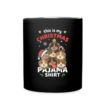 Pyjama de Noël Cochon d’Inde - Mug uni - noir - Devant