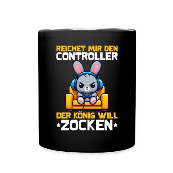 Il me tend la manette que le roi veut jouer - Mug uni - noir - Devant