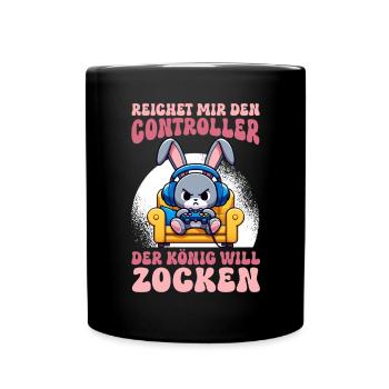 Il me tend la manette que le roi veut jouer - Mug uni - noir - Devant