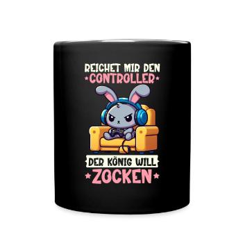 Il me tend la manette que le roi veut jouer - Mug uni - noir - Devant
