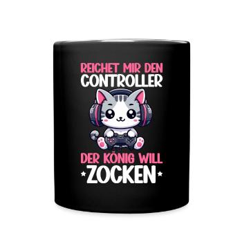 Il me tend la manette que le roi veut jouer - Mug uni - noir - Devant