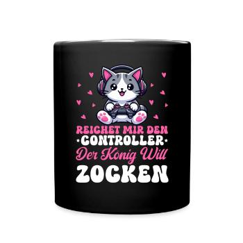 Il me tend la manette que le roi veut jouer - Mug uni - noir - Devant