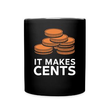 Il rend les centimes drôles de pièces graphique - Mug uni - noir - Devant