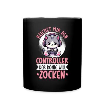 Il me tend la manette que le roi veut jouer - Mug uni - noir - Devant