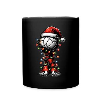 Footvolley Sport Santa Hat Xmas - Full Colour Mug - black - Front