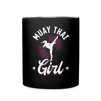 Muay Thai Girl Muay Thai fighting Girl - Full Colour Mug - black - Front