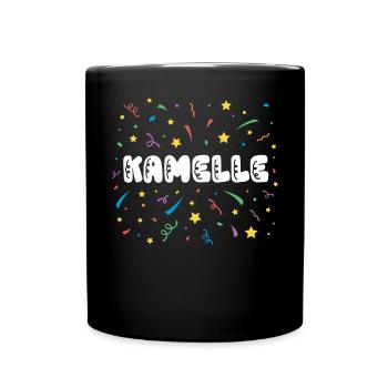 Kamelle Karneval Fasching Süßigkeit Bonbons - Tasse einfarbig - Schwarz - Vorne