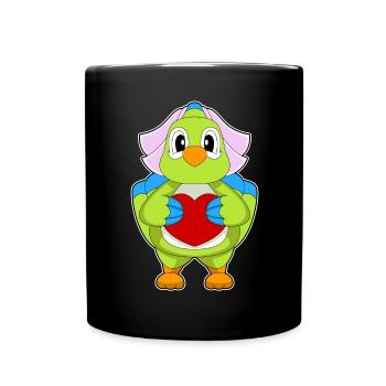 Perroquet Mariée Coeur Mariage - Mug uni - noir - Devant