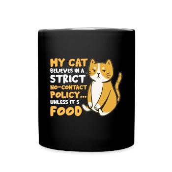Witziger Katzen Spruch - Tasse einfarbig - Schwarz - Vorne