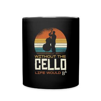 Without the cello, life would be bb - Full Colour Mug - black - Front